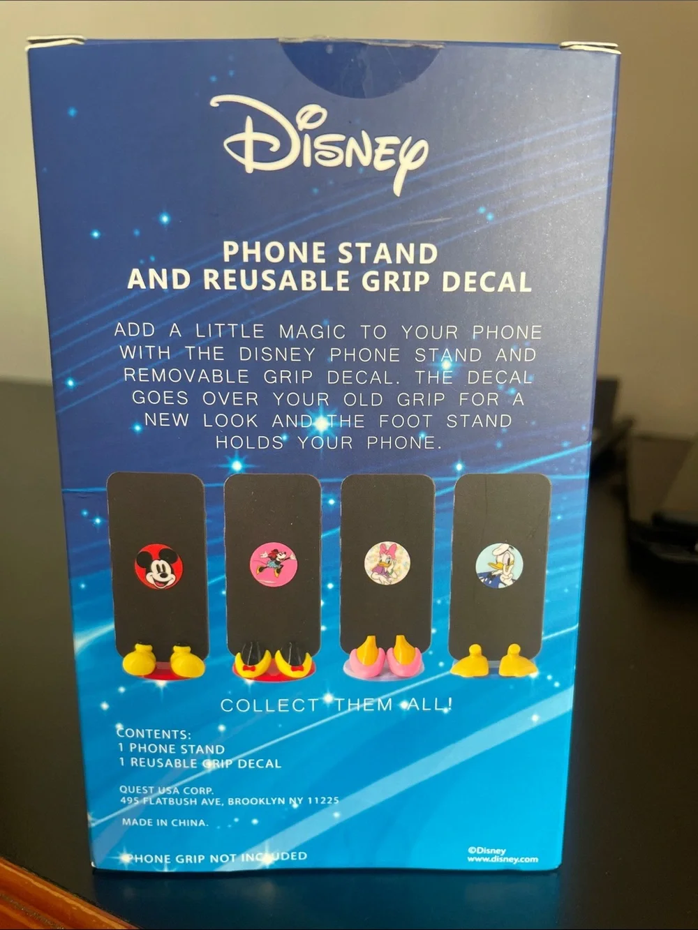Disney Donald Duck Blue & Yellow Phone Stand with Reusable Grip Decal